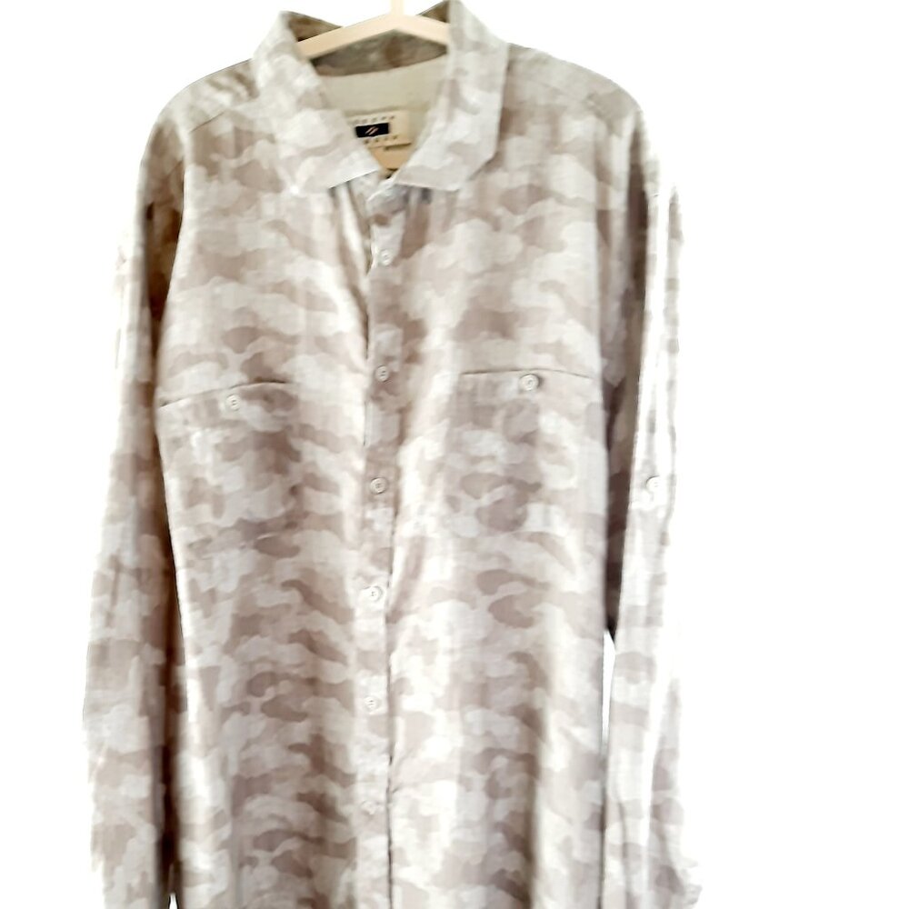 ❤️ NWOT Long Sleeve Button Up Holiday Linen /Cotton Dress Shirt